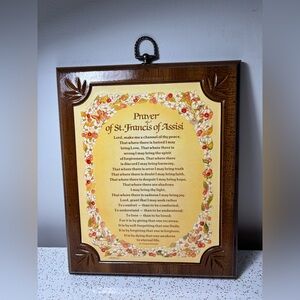 Wooden plaque vintage art Prayer of St. Francis